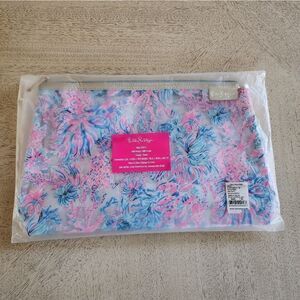 Lilly Pulitzer Pink and Blue Floral  Pouch